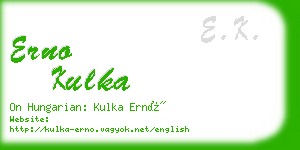 erno kulka business card